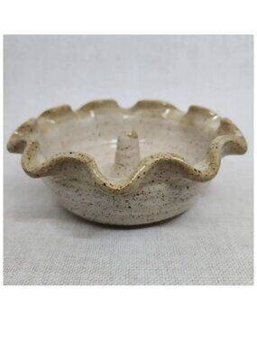 Handcrafted Art Pottery Apple Baker, Ring Holder, Trinket Stoneware Bowl, Signed